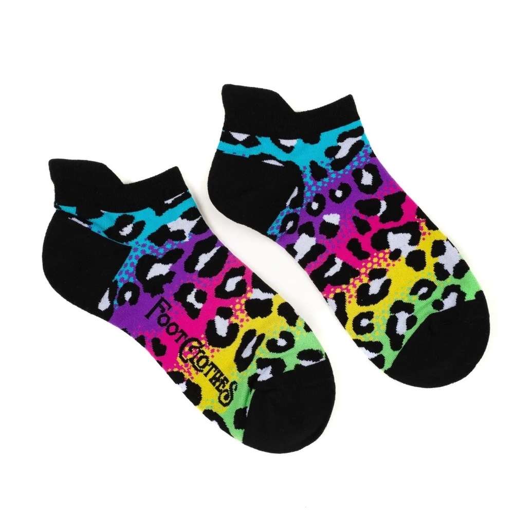 Rainbow Leopard Print Ankle Socks